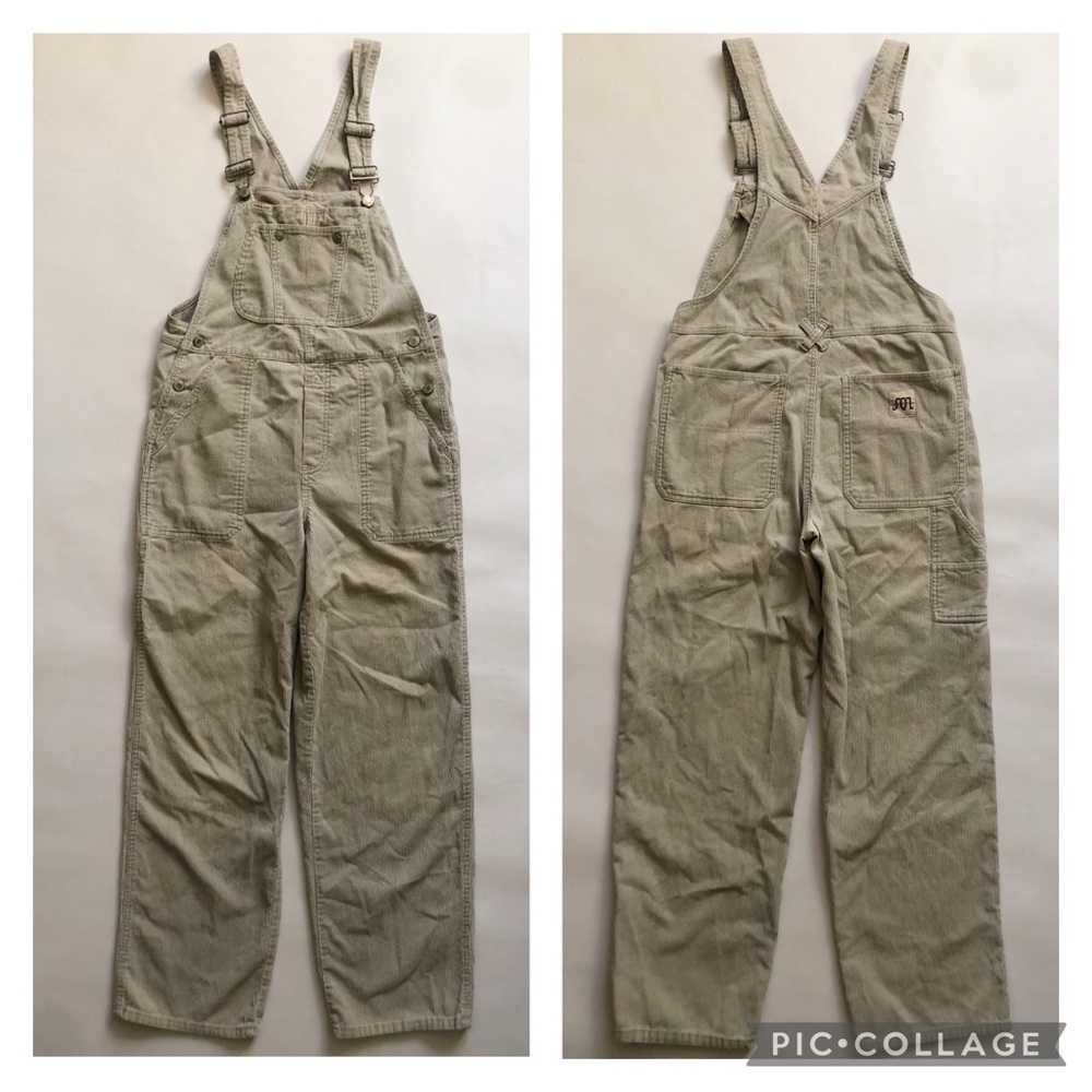 90’s Vintage Corduroy Cargo Overalls Medium